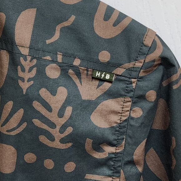 Howler Bros Mansfield Shirt Mens S Cotton Poly Distant Forms Dark Forest Print - Picture 15 of 16